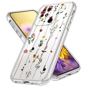 ETUI DO XIAOMI REDMI 10C Przezroczyste KWIATY SILIKON OCHRONA CASE + SZKŁO