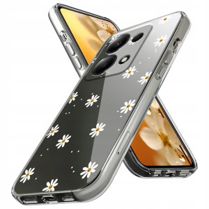 ETUI DO XIAOMI REDMI NOTE 13 5G Przezroczyste KWIATY SILIKON CASE + SZKŁO