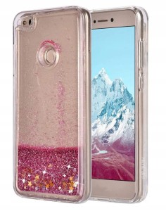 ETUI DO HUAWEI P9 LITE SILIKONOWE BROKATOWE LIQUID GLITTER CASE + SZKŁO