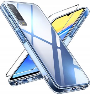 ETUI DO SAMSUNG A7 2018 SILIKONOWE Przezroczyste CASE CLEAR SLIM + SZKŁO