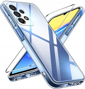 ETUI DO SAMSUNG A33 5G Przezroczyste SILIKON OCHRONA APARATU CASE + SZKŁO