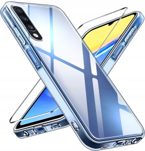 ETUI DO SAMSUNG A70 SILIKONOWE Przezroczyste CASE CLEAR SLIM + SZKŁO