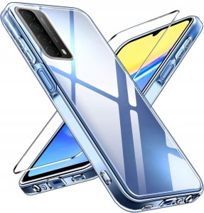 ETUI DO HUAWEI P SMART 2021 SILIKONOWE Przezroczyste CASE CLEAR + SZKŁO
