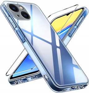 ETUI DO IPHONE 13 Przezroczyste SILIKON OCHRONA APARATU CASE SLIM + SZKŁO