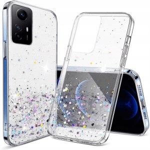 ETUI DO XIAOMI REDMI NOTE 12S BROKATOWE GLITTER CLEAR SILIKON CASE + SZKŁO