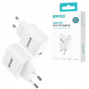 ŁADOWARKA SIECIOWA MOCNA BWOO USB-C 20W IUNIWERSALNA SZYBKIE ŁADOWANIE