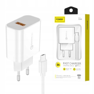 ŁADOWARKA SIECIOWA UNIWERSALNA FONENG EU46 USB 18W MOCNA KABEL MICRO USB