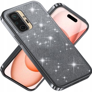 ETUI DO XIAOMI REDMI NOTE 10 PRO SILIKONOWE BROKATOWE 2W1 CLEAR + SZKŁO