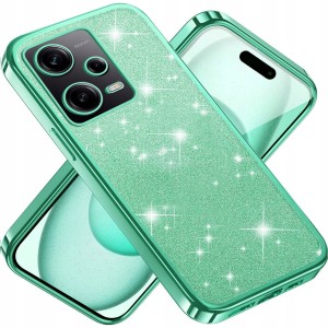 ETUI DO XIAOMI REDMI NOTE 12 PRO 5G SILIKONOWE BROKATOWE 2W1 CLEAR + SZKŁO
