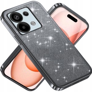 ETUI DO XIAOMI REDMI NOTE 13 PRO 5G SILIKONOWE BROKATOWE 2W1 CLEAR + SZKŁO