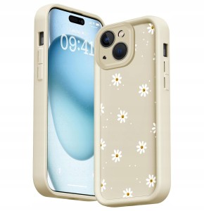 ETUI DO IPHONE 13 SILIKON SOFT MATT OCHRONA APARATU Stokrotki 3D + SZKŁO
