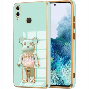 ETUI GLAMOUR DO HUAWEI P SMART 2019 BEAR UCHWYT MIŚ SILIKON CASE 6D + SZKŁO