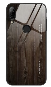 ETUI SZKLANE DO HUAWEI Y7 2019 DREWNO CASE + SZKŁO
