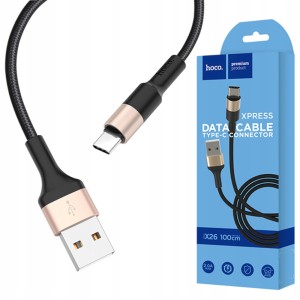 KABEL USB TYPE-C HOCO X26 3A 1M MOCNY PRZEWÓD SZYBKIE ŁADOWANIE