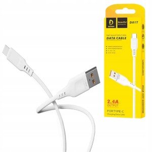 KABEL USB TYPE-C DENMEN D01T 2,4A 1M SZYBKI KABEL MOCNY PRZEWÓD