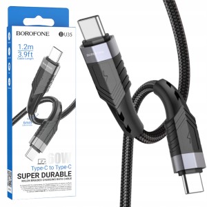 KABEL USB TYPE-C DO TYPE-C BOROFONE BU35 60W 1,2M MOCNY SZYBKI PRZEWÓD