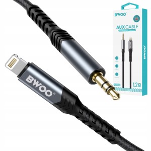KABEL AUX BWOO AUX068 USB LIGHTNING AUDIO JACK 3,5MM 1,2M