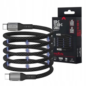 KABEL USB TYPE-C MAXLIFE MXUC-11 100W 1M SAMSUNG XIAOMI SZYBKI PRZEWÓD