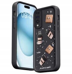 ETUI DO SAMSUNG GALAXY A50 SILIKON MATT SOFT OCHRONA Coffee 3D CASE + SZKŁO