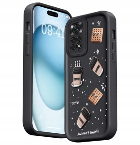 ETUI DO XIAOMI REDMI NOTE 11 / 11S SILIKON MATT OCHRONA Coffee 3D + SZKŁO
