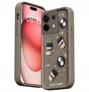 ETUI DO XIAOMI REDMI NOTE 13 / 13 4G SILIKON MATT OCHRONA Coffee 3D + SZKŁO
