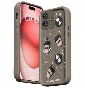 ETUI DO MOTOROLA MOTO G54 5G / Power Edition SILIKON OCHRONA Coffee + SZKŁO