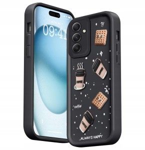 ETUI DO SAMSUNG A36 5G / A56 5G SILIKON MATT SOFT OCHRONA Coffee 3D + SZKŁO