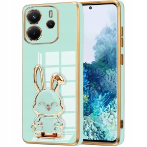 ETUI DO XIOAMI REDMI NOTE 14 / 14 4G GLAMOUR KRÓLIK UCHWYT SILIKON + SZKŁO