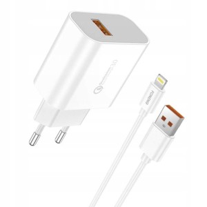 ŁADOWARKA QC3.0 USB FONENG EU46 IPHONE + Kabel lightning 1m