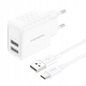 ŁADOWARKA FONENG EU53 - 2XUSB-A 2.4A + KABEL USB-C 1m