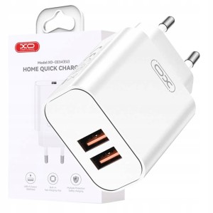 ŁADOWARKA SIECIOWA XO-CE34 2X USB 5V 2,1A UNIWERSALNA DO TELEFONU BIAŁA