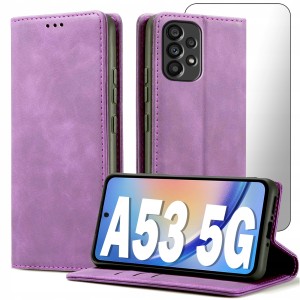 ETUI Z KLAPKĄ DO SAMSUNG A53 5G ECOSKÓRA PORTFEL MAGNETYCNE Ochrona + SZKŁO