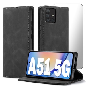 ETUI Z KLAPKĄ DO SAMSUNG A51 5G ECOSKÓRA PORTFEL MAGNETYCNE Ochrona + SZKŁO