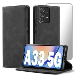 ETUI Z KLAPKĄ DO SAMSUNG A33 5G ECOSKÓRA PORTFEL MAGNETYCNE Ochrona + SZKŁO