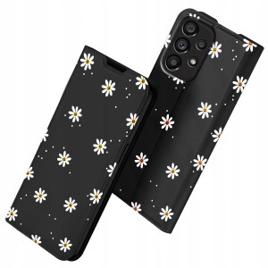 ETUI Z KLAPKĄ DO SAMSUNG A53 5G PORTFEL MAGNETYCZNE Stokrotki CASE + SZKŁO