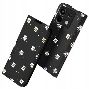 ETUI Z KLAPKĄ DO XIAOMI REDMI 13 PRO 5G PORTFEL MAGNETYCZNE Stokrotki SZKŁO