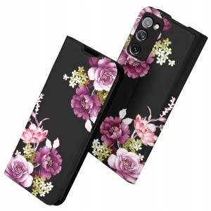 ETUI Z KLAPKĄ DO SAMSUNG S20 FE PORTFEL MAGNETYCZNE RÓŻE KWIATY + SZKŁO