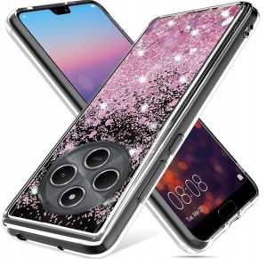 ETUI DO XIAOMI REDMI 14C SILIKONOWE BROKATOWE LIQUID GLITTER CASE + SZKŁO
