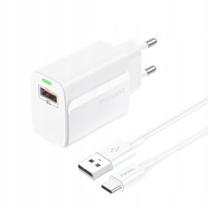 Ładowarka sieciowa Foneng EU64 - USB - 18W z kablem USB na Typ C biała