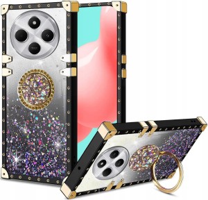 ETUI DO XIAOMI REDMI 14C BROKATOWE GLAMOUR SILIKON GLITTER RING + SZKŁO