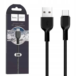 SZYBKI KABEL HOCO X20 TYPE-C 3M 3A SAMSUNG HUAWEI XIAOMI