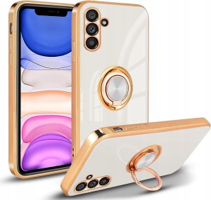 ETUI DO SAMSUNG A16 4G / A16 5G GLAMOUR RING SILIKON OCHRONA CASE + SZKŁO