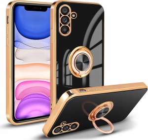 ETUI DO SAMSUNG A16 4G / A16 5G GLAMOUR RING SILIKON OCHRONA CASE + SZKŁO