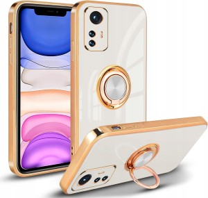 ETUI DO XIAOMI REDMI NOTE 12S GLAMOUR RING SILIKON OCHRONA APARATU + SZKŁO