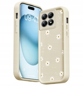 ETUI DO XIAOMI 14T PRO SILIKONOWE SOFT OCHRONA APARATU Stokrotki + SZKŁO