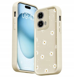 ETUI DO MOTOROLA MOTO G24 / G24 POWER / G04 SILIKONOWE Stokrotki + SZKŁO
