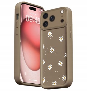 ETUI DO IPHONE 17 PRO SILIKON SOFT MATT OCHRONA APARATU Stokrotki + SZKŁO