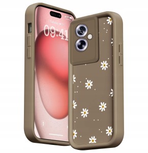 ETUI DO OPPO A79 5G SILIKONOWE SOFT MATT OCHRONA APARATU Stokrotki + SZKŁO