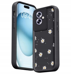 ETUI DO OPPO A79 5G SILIKONOWE SOFT MATT OCHRONA APARATU Stokrotki + SZKŁO