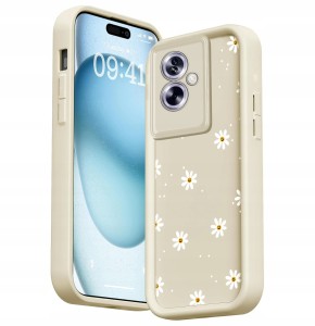 ETUI DO OPPO A79 5G SILIKONOWE SOFT MATT OCHRONA APARATU Stokrotki + SZKŁO